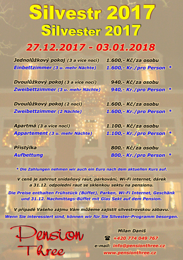 Pension Three - Silvestr 2017 / 2018